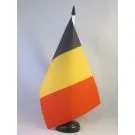Drapeau de table Belgique 21x14 cm Hampe et socle en plastique noir