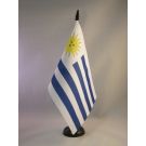 Drapeau de table Uruguay 21x14 cm Hampe et socle en plastique noir