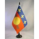 Drapeau de table Guadeloupe 21x14 cm Hampe et socle en plastique noir