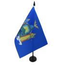 Drapeau de table New York 21x14 cm Hampe et socle en plastique noir