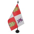 Drapeau de table Castille-Et-Leon 21x14 cm Hampe et socle en plastique noir