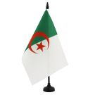 Drapeau de table Algérie 21x14 cm Hampe et socle en plastique noir