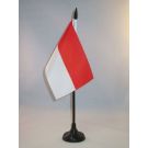 Drapeau de table Alsace Rot un Wiss 21x14 cm Hampe et socle en plastique noir