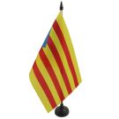 Drapeau de table Catalogne Estelada 21x14 cm Hampe et socle en plastique noir