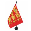 Drapeau de table Haute-Normandie 21x14 cm Hampe et socle en plastique noir