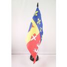 Drapeau de table Rhône-Alpes 21x14 cm Hampe et socle en plastique noir