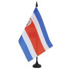 Drapeau de table Costa Rica 21x14 cm Hampe et socle en plastique noir
