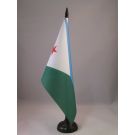 Drapeau de table Djibouti 21x14 cm Hampe et socle en plastique noir