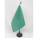 Drapeau de table Unicolore Vert 21x14 cm Hampe et socle en plastique noir