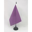 Drapeau de table Unicolore Violet 21x14 cm Hampe et socle en plastique noir