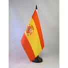 Drapeau de table Espagne 21x14 cm Hampe et socle en plastique noir