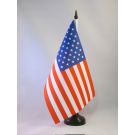 Drapeau de table Etats-Unis 21x14 cm Hampe et socle en plastique noir
