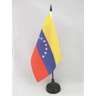 Drapeau de table Vénézuela Sans Ecusson 21x14 cm Hampe et socle en plastique noir