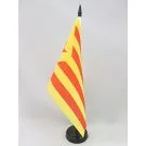 Drapeau de table Catalogne Estelada Vermella 21x14 cm Hampe et socle en plastique noir