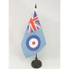 Drapeau de table Royal Air Force britannique 21x14 cm Hampe et socle en plastique noir