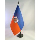 Drapeau de table Haïti 21x14 cm Hampe et socle en plastique noir
