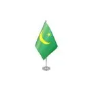 Drapeau de table Prestige Mauritanie ancien 22x15 cm Hampe et socle en métal