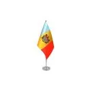 Drapeau de table Prestige Moldavie 22x15 cm Hampe et socle en métal
