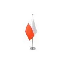 Drapeau de table Prestige Pologne 22x15 cm Hampe et socle en métal