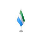 Drapeau de table Prestige Sierra Leone 22x15 cm Hampe et socle en métal