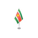 Drapeau de table Prestige Suriname 22x15 cm Hampe et socle en métal