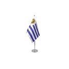 Drapeau de table Prestige Uruguay 22x15 cm Hampe et socle en métal