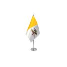Drapeau de table Prestige Vatican 22x15 cm Hampe et socle en métal