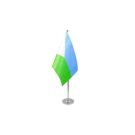 Drapeau de table Prestige Djibouti 22x15 cm Hampe et socle en métal