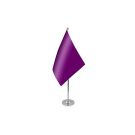 Drapeau de table Prestige Unicolore Violet 22x15 cm Hampe et socle en métal