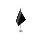 Drapeau de table Prestige Unicolore Noir 22x15 cm Hampe et socle en métal