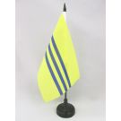 Drapeau de table République de Cochinchine 1946-1954 21x14 cm Hampe et socle en plastique noir