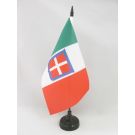 Drapeau de table Royaume d’Italie 1861-1946 21x14 cm Hampe et socle en plastique noir