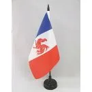 Drapeau de table Mouvement Wallonie française 21x14 cm Hampe et socle en plastique noir