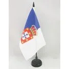 Drapeau de table Royaume de Portugal 1139-1910 21x14 cm Hampe et socle en plastique noir