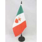 Drapeau de table Italie Sacré Cœur de Jésus 21x14 cm Hampe et socle en plastique noir