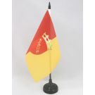 Drapeau de table Ville de Rome avec armes 21x14 cm Hampe et socle en plastique noir