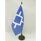 Drapeau de table Cheyennes amérindien 21x14 cm Hampe et socle en plastique noir