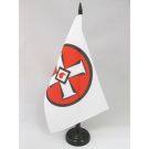 Drapeau de table Croix Ku Klux Klan 21x14 cm Hampe et socle en plastique noir