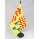 Drapeau de table Corrèze 21x14 cm Hampe et socle en plastique noir