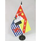 Drapeau de table Moselle 21x14 cm Hampe et socle en plastique noir