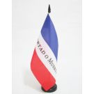 Drapeau de table Trente-trois Orientaux d'Uruguay 21x14 cm Hampe et socle en plastique noir