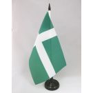 Drapeau de table Porto Rico indépendantiste 21x14 cm Hampe et socle en plastique noir