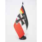 Drapeau de table Forces armées République de Weimar 21x14 cm Hampe et socle en plastique noir