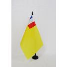 Drapeau de table Indochine française 1887-1954 21x14 cm Hampe et socle en plastique noir