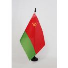 Drapeau de table République socialiste soviétique de Biélorussie 1919-1991 21x14 cm Hampe et socle en plastique noir