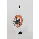 Drapeau de table Oujé-Bougoumou du Québec 21x14 cm Hampe et socle en plastique noir