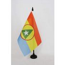 Drapeau de table Cabinda indépendantiste en Angola 21x14 cm Hampe et socle en plastique noir