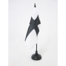 Drapeau de table Ordre de Sainte-Marie des Teutoniques 15x15 cm Hampe et socle en plastique noir