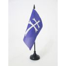 Drapeau de table Confrérie de l'Arche du Saint-Esprit 15x15 cm Hampe et socle en plastique noir