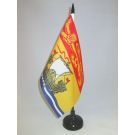 Drapeau de table Nouveau-Brunswick 21x14 cm Hampe et socle en plastique noir